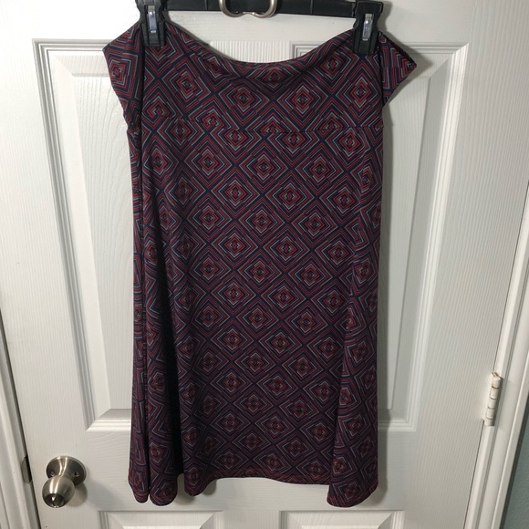 LuLaRoe Geometric Diamond Print Azure Skirt - Picture 2 of 8